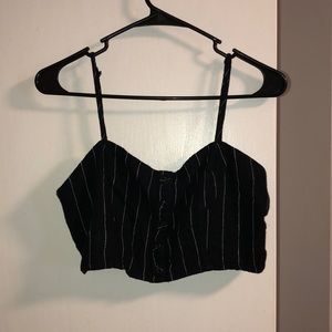 Black and white cropped tank top